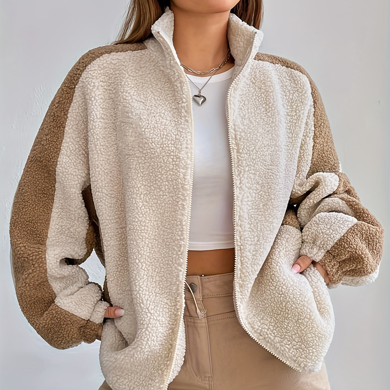 Damen kuschelweiche Fleece Jacke Sovae