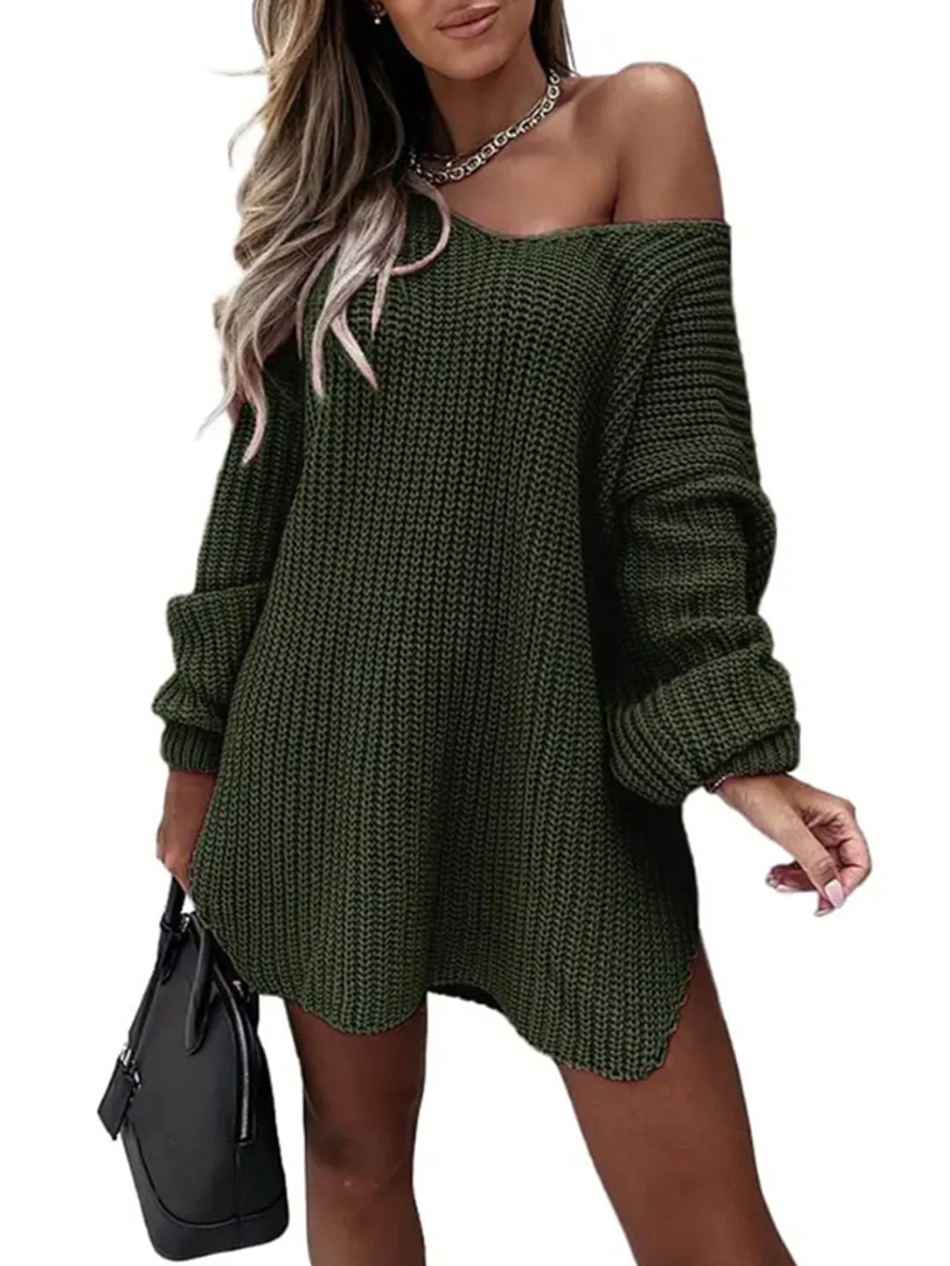 Damen Oversize Strickpullover Sovae