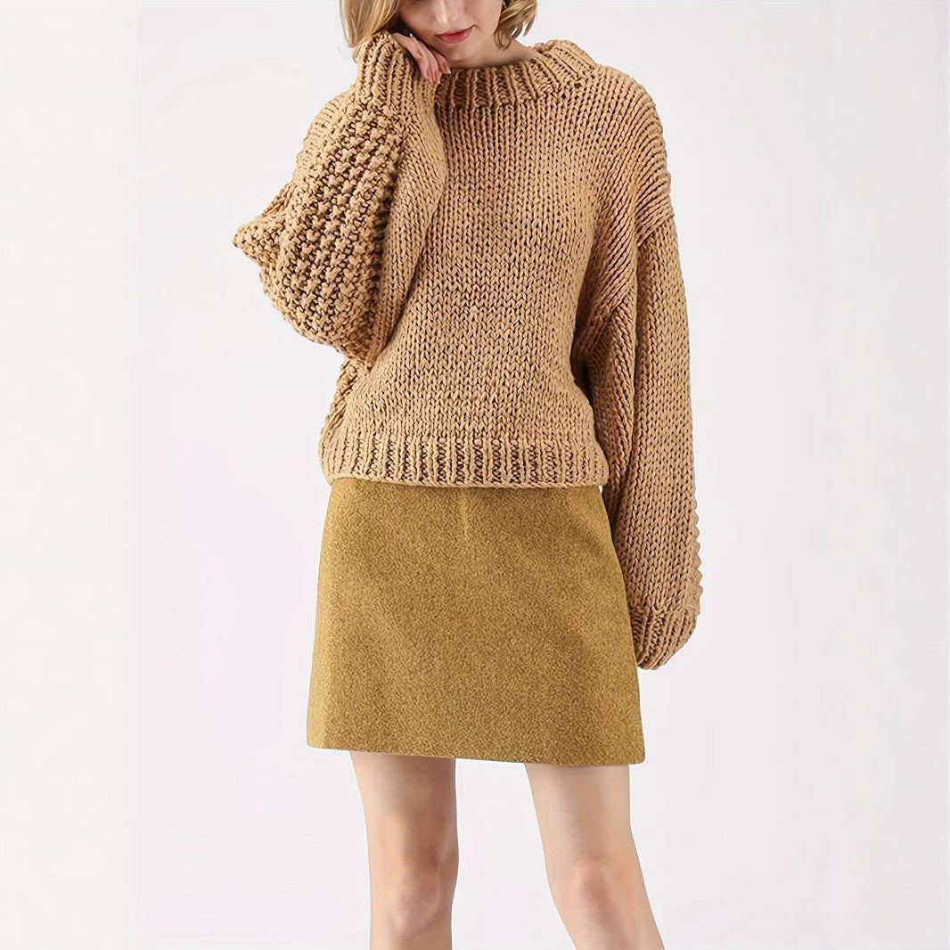 Damen Grobstrickpullover Sovae