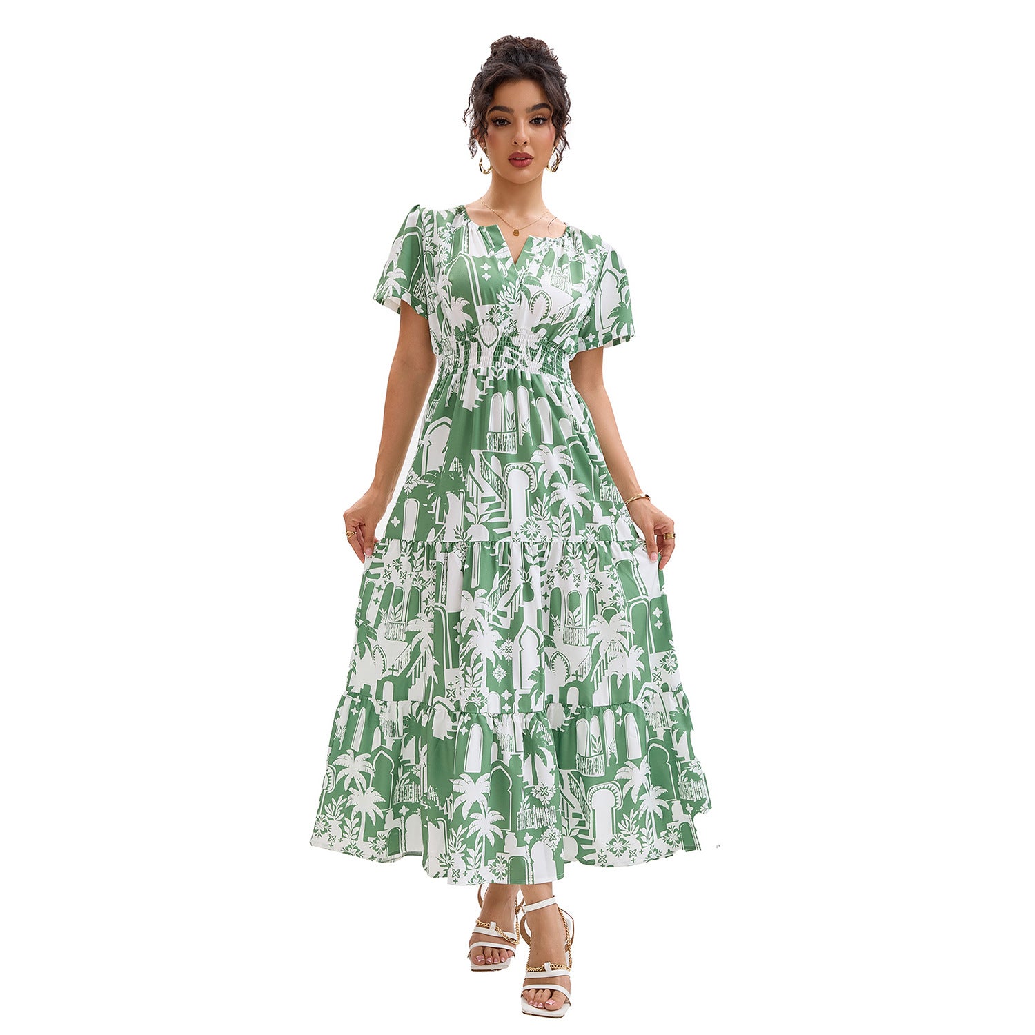 Damen Maxikleid mit floralem Muster Sovae