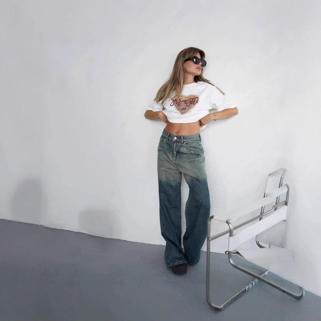 Damen Weit geschnittene Jeans mit strapazierfähigem Denim Sovae