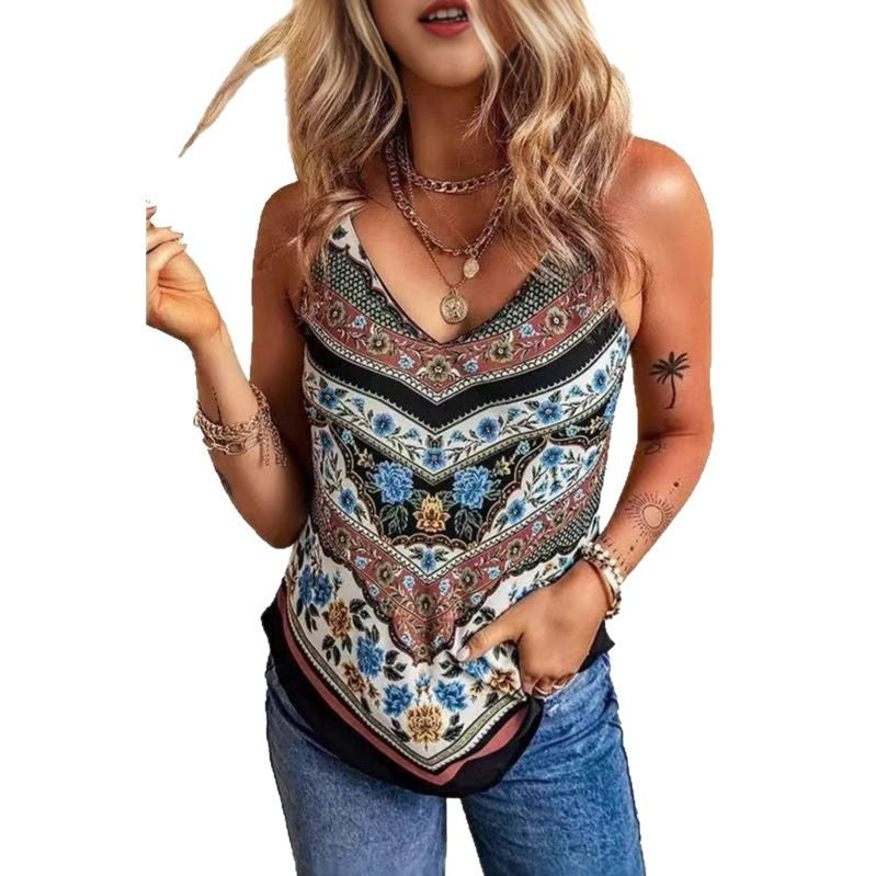 Damen Blusenoberteil mit floralem Muster Sovae