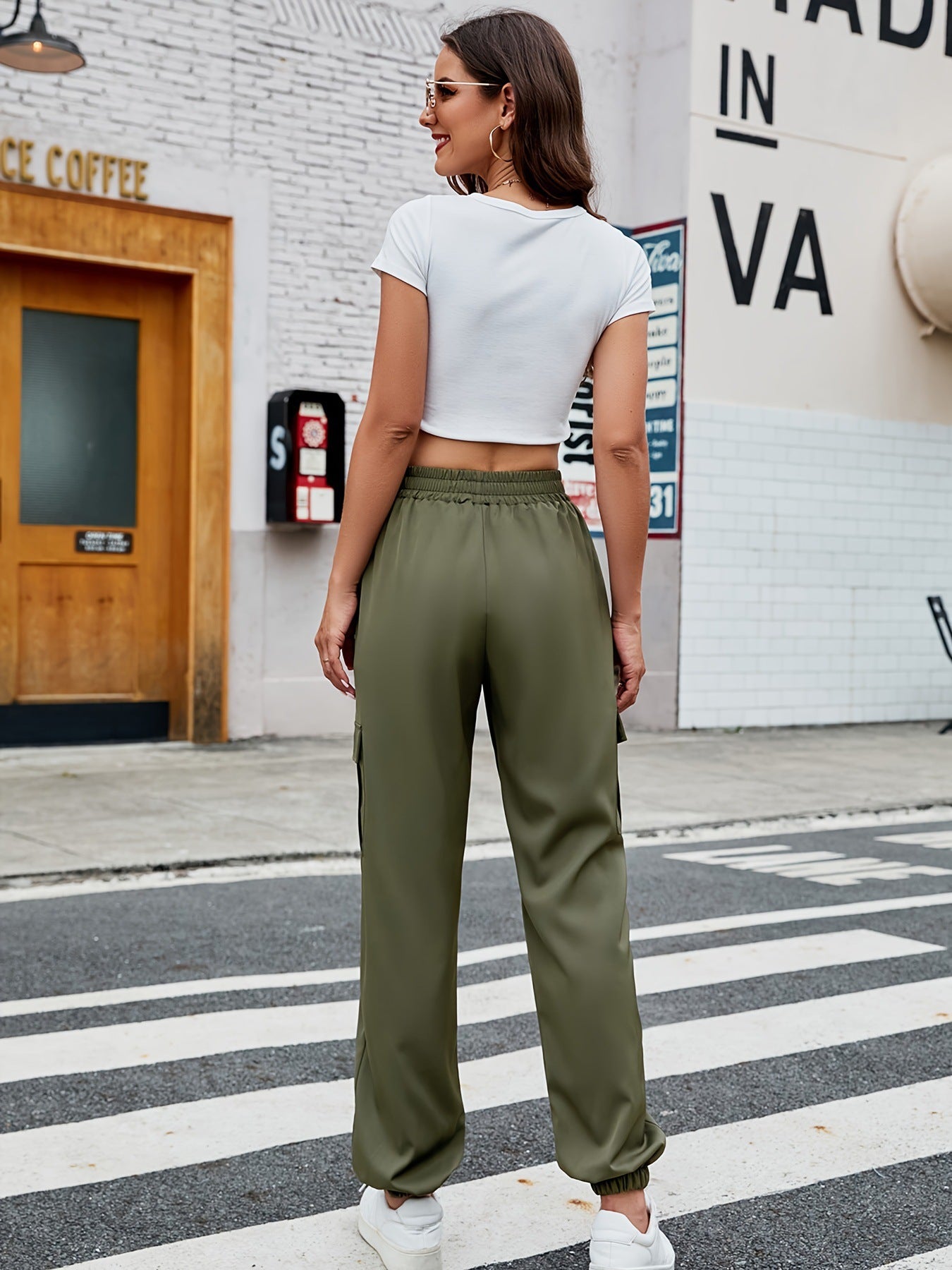 Damen Cargo-Hose mit elastischem Bund und praktischen Seitentaschen Sovae