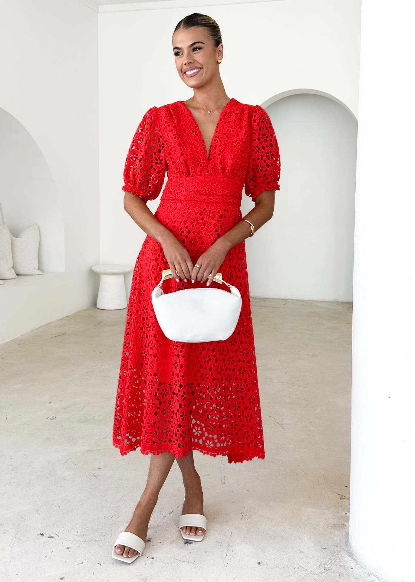 Damen Spitzen-Maxikleid Sovae