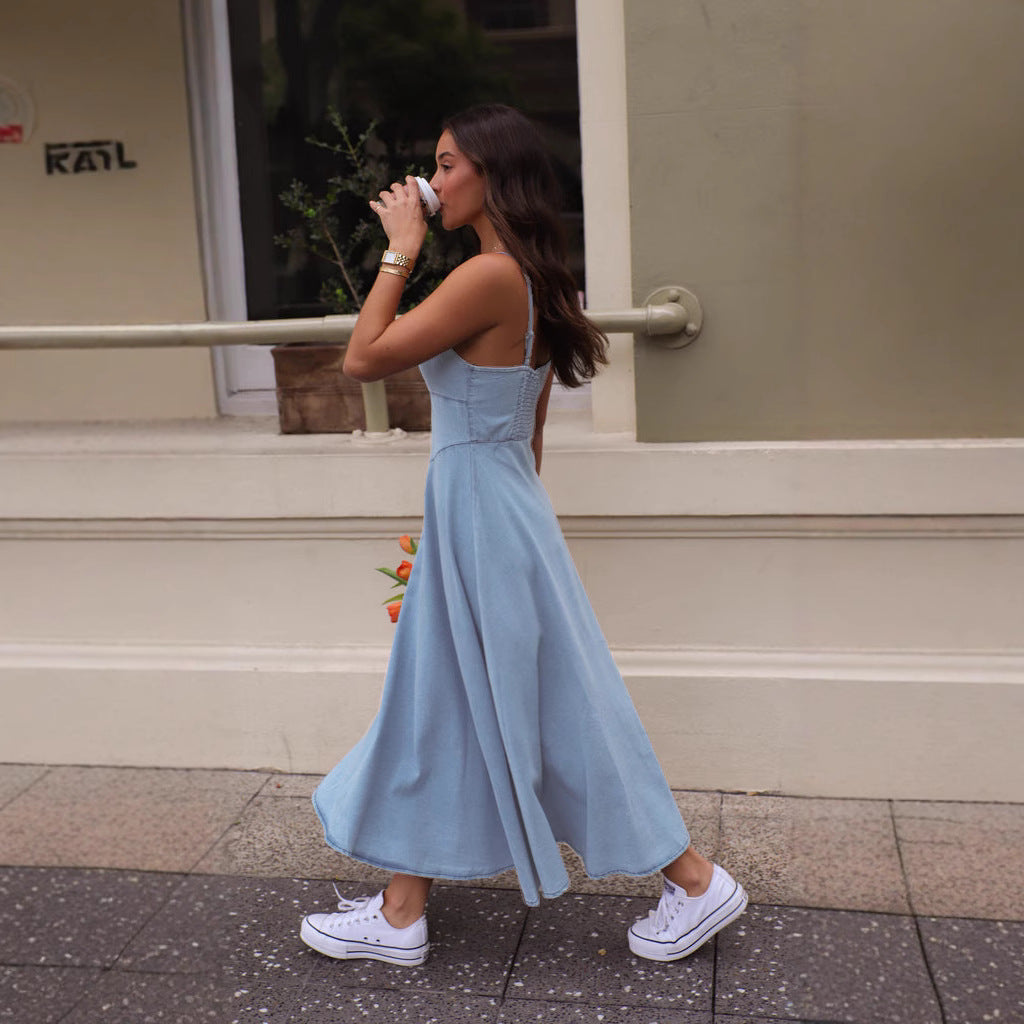 Damen Langarm Kleid Sovae