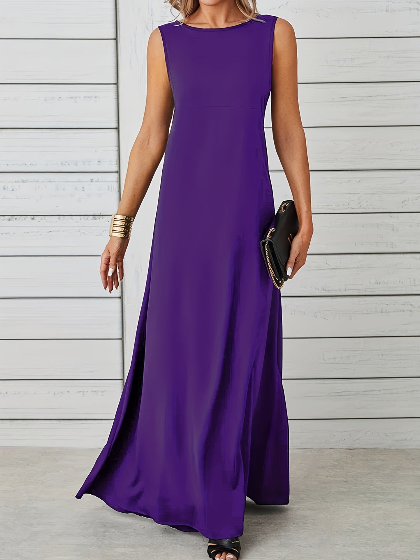Damen schickes Maxikleid mit elegantem Schnitt Sovae