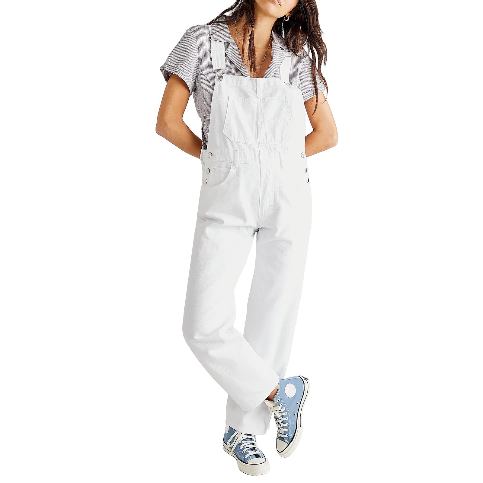 Damen Modische Denim-Latzhose mit verstellbaren Trägern und praktischen Taschen Sovae