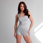 Damen Sportliches Crop-Top und Shorts Set Sovae