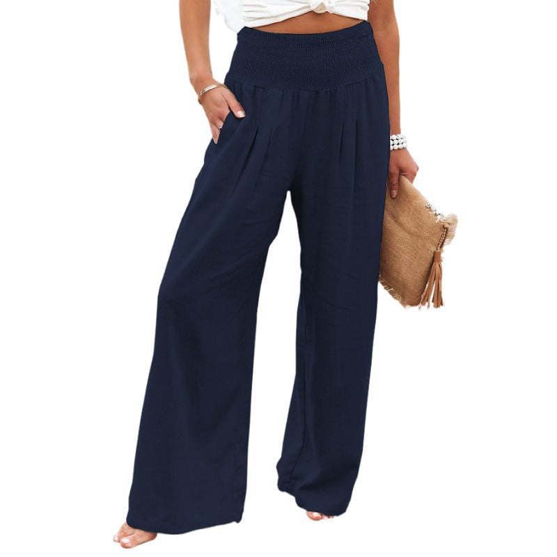 Damen Weitgeschnittene Relax-Hose mit elastischem Bund Sovae