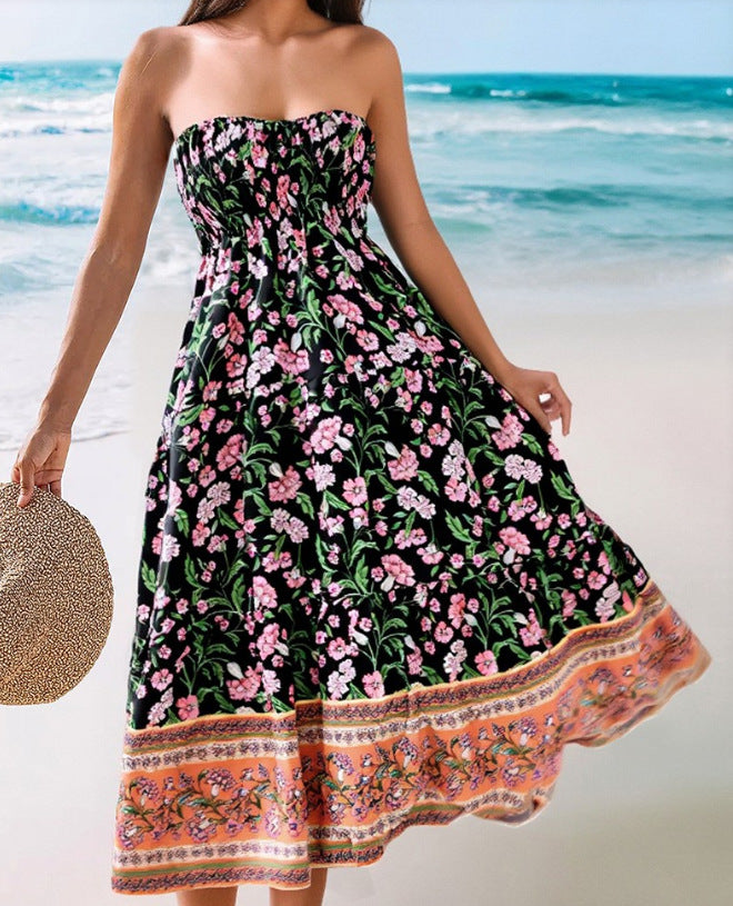 Damen luftiger Maxirock mit floralem Design Sovae