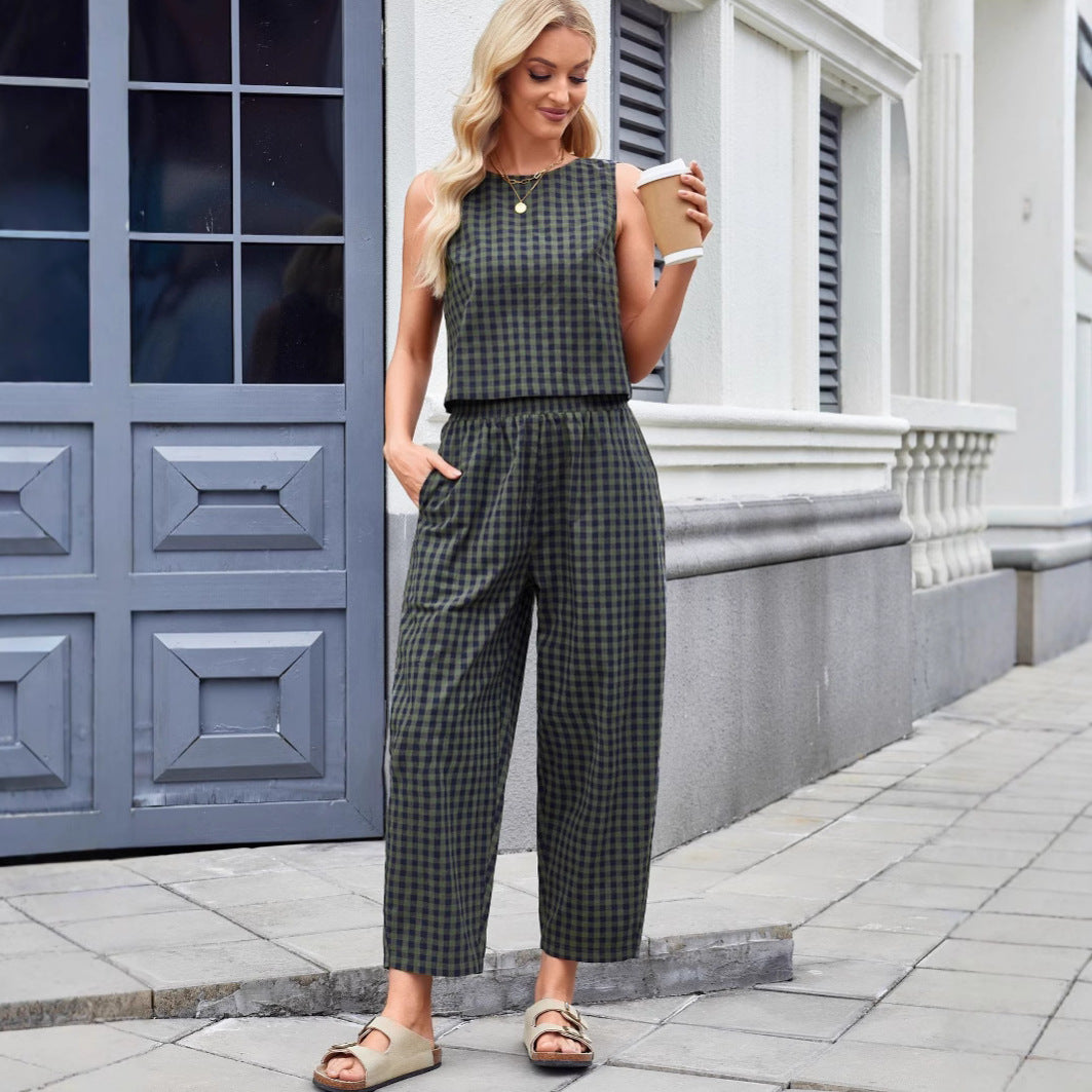 Damen Hüpfdress mit kariertem Muster Sovae