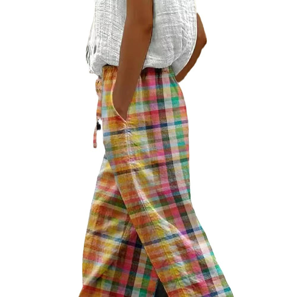 Damen lässige Karohose Sovae
