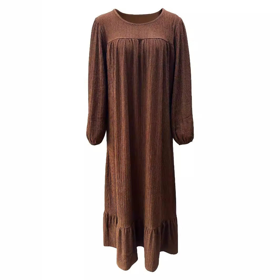 Damen Maxikleid mit waagerechtem Faltenwurf Sovae