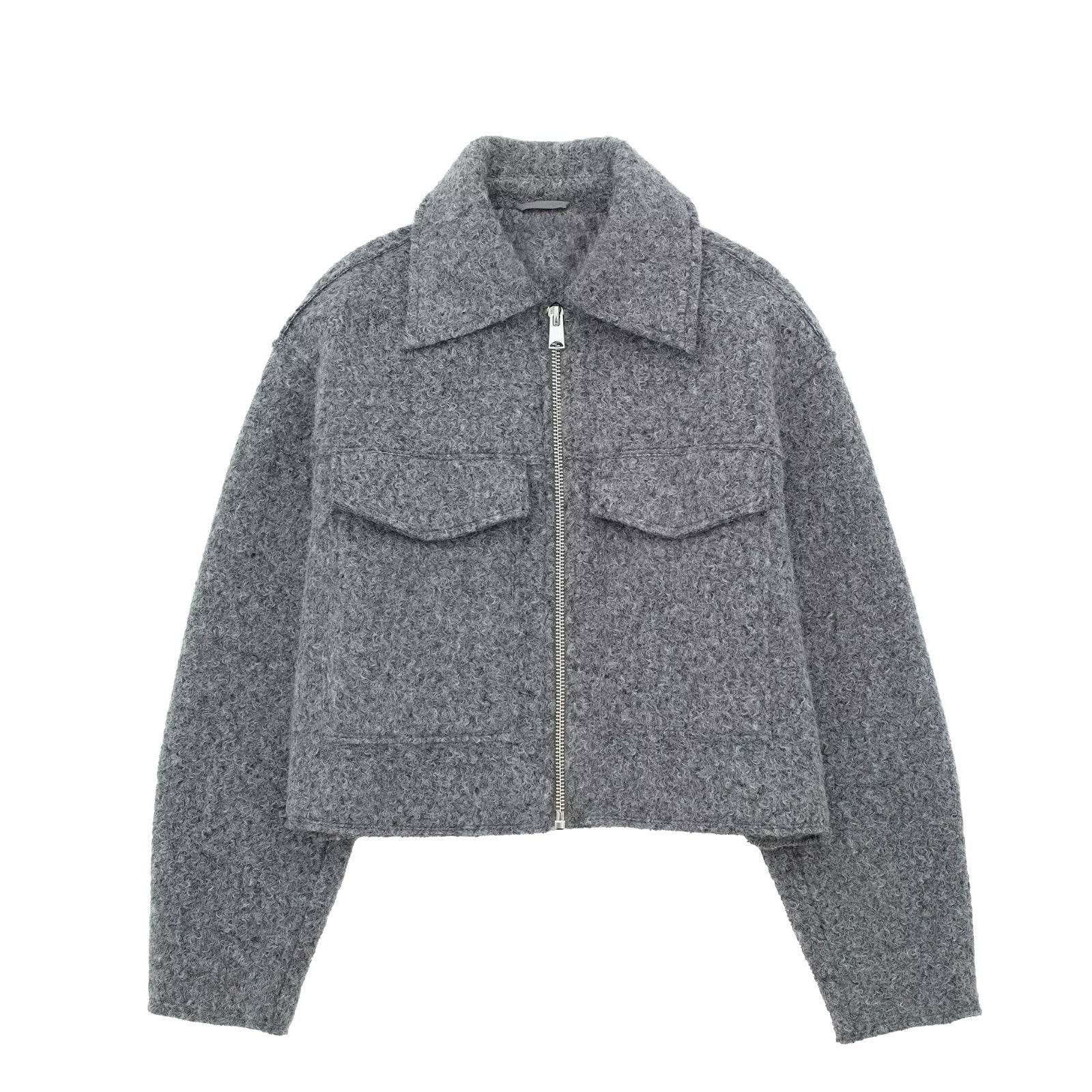 Damen trendige Wolljacke mit praktischen Taschen Sovae