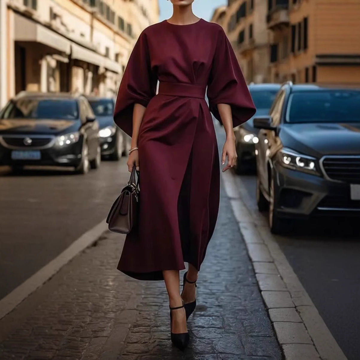 Damen Sommerliche Midi-Kleid Sovae