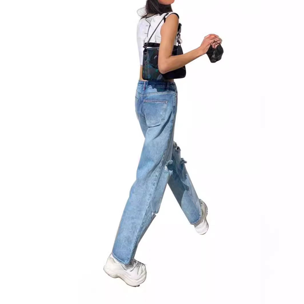 Damen Ripped Vintage Jeans im lässigen Stil Sovae