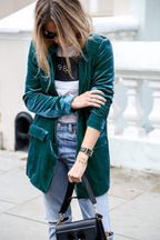 Damen eleganter und weicher Velvet-Blazer Sovae