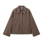 Damen Übergangsjacke mit lässigem Schnitt und praktischem Knopfverschluss Sovae