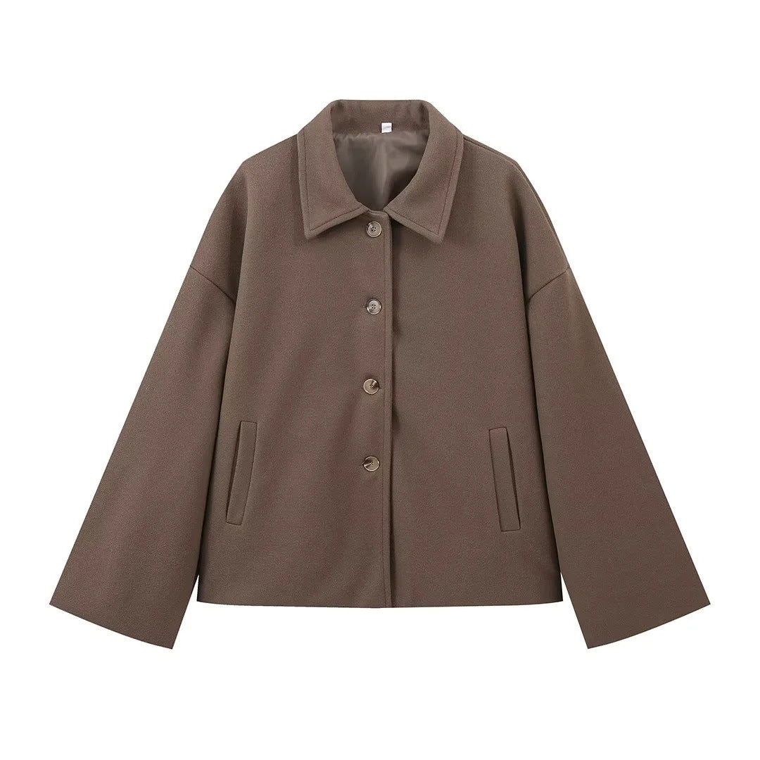 Damen Übergangsjacke mit lässigem Schnitt und praktischem Knopfverschluss Sovae