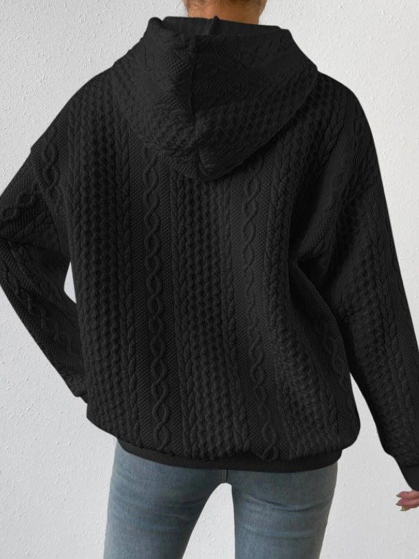 Damen Kuscheliger Strickpullover mit Kapuze Sovae