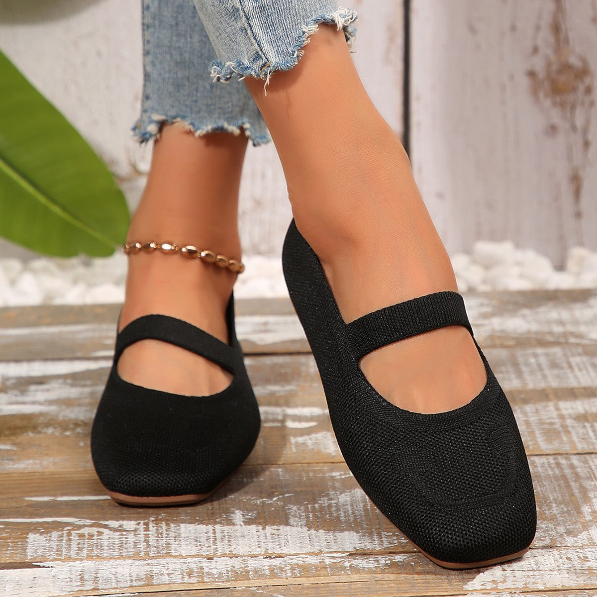 Damen Komfortable Ballerinas mit süßem Smiley-Motiv Sovae