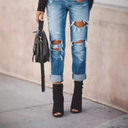 Damen Zerstörte Boyfriend Jeans im Relaxed Fit Sovae