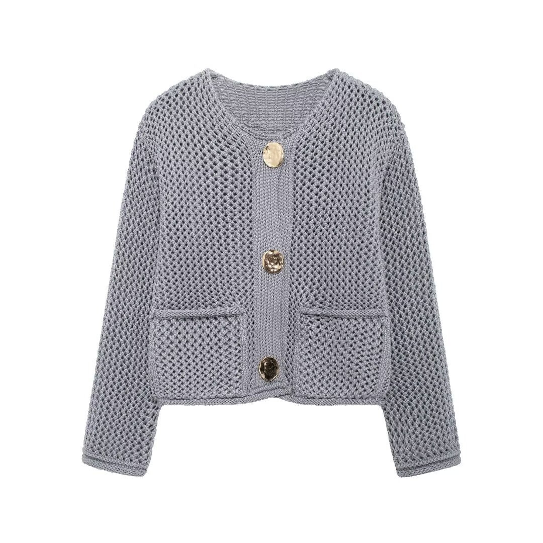 Damen Strickjacke mit Struktur und praktischen Taschen Sovae