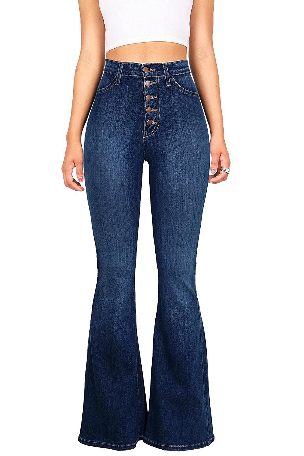 Damen High-Waist Schlagjeans Sovae