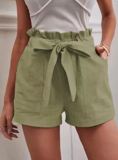 Damen elegante Paperbag-Shorts Sovae