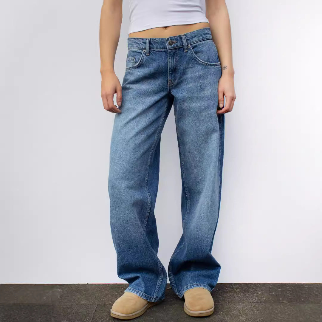 Damen Vintage Weit geschnittene Jeans Sovae