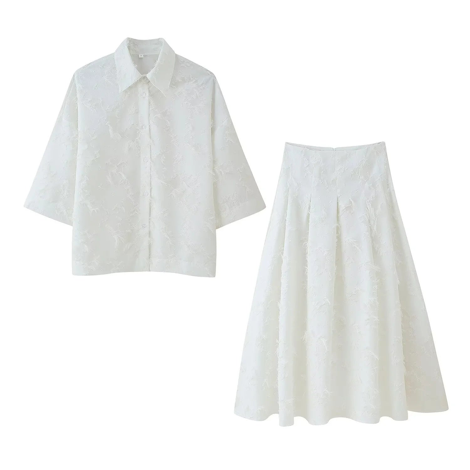 Damen elegantes Oberteil und Maxi-Rock Set mit floralem Design Sovae