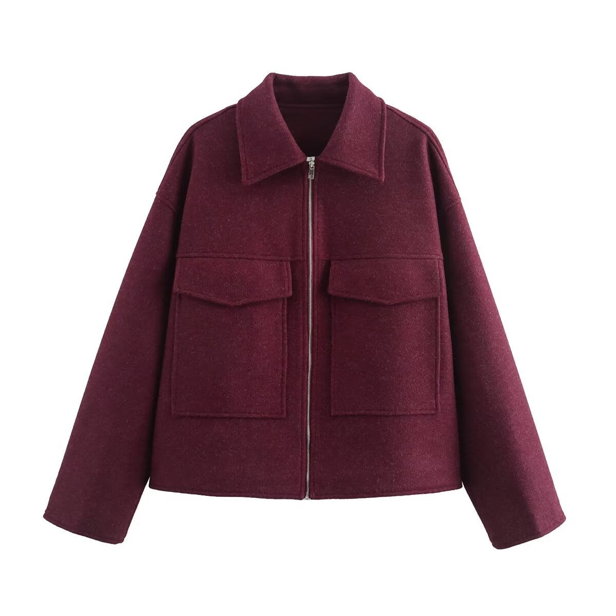 Damen lässige Wolljacke mit praktischen Taschen und modernem Schnitt Sovae