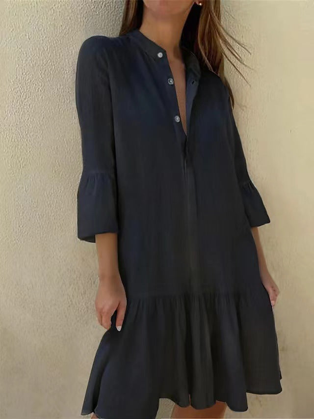 Damen Hemdkleid mit Rüschen Sovae
