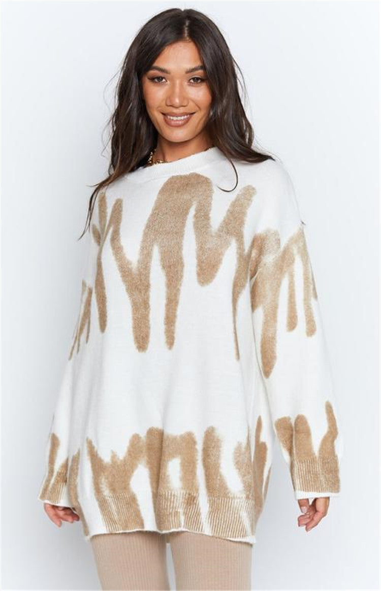 Damen Lässiger Pullover mit einzigartigem Farbverlauf und weitem Schnitt Sovae