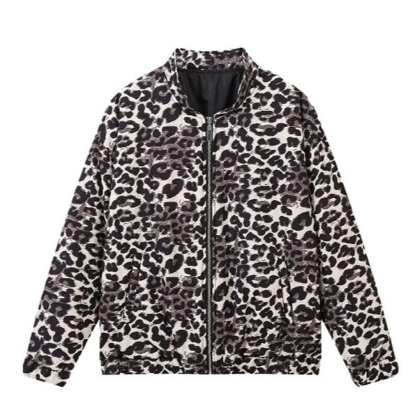 Damen lässige Steppjacke im Leopardenmuster Sovae