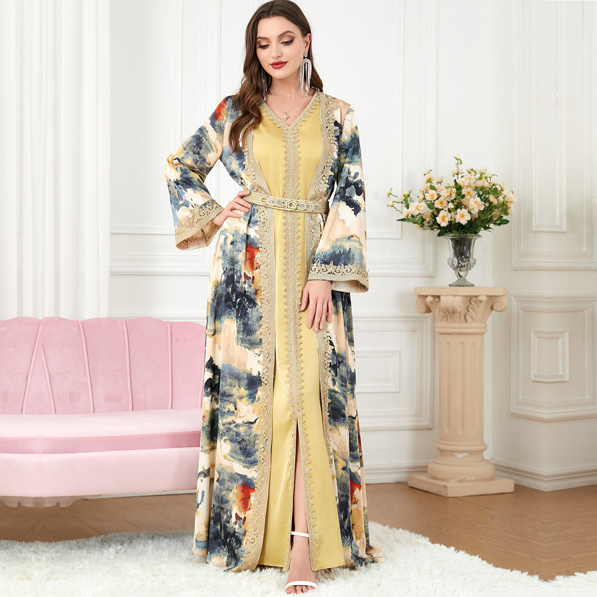 Damen Luxuriöses und kunstvoll besticktes Abendkleid Sovae
