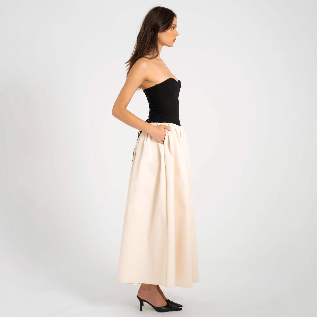 Damen Abendkleid mit elastischem Brustbereich und voluminösem Rock Sovae