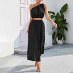 Damen luftiges Jumpsuit mit Ein-Schulter-Design Sovae