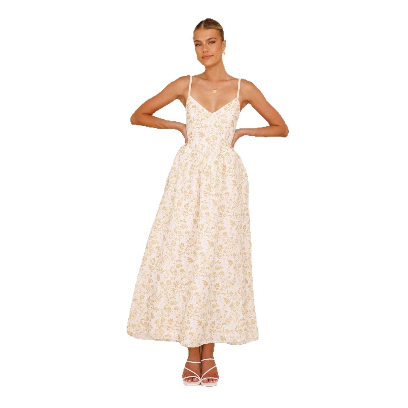 Damen Maxikleid mit floralen Mustern Sovae