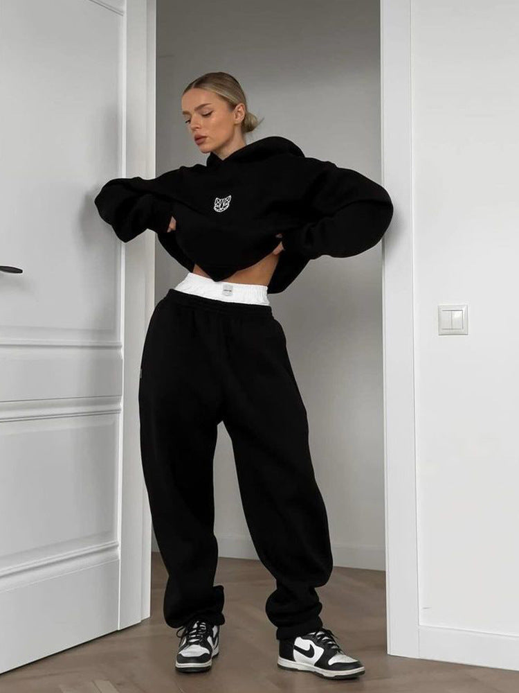Damen Urbaner Oversized Hoodie und Bequeme Sweatpants Set Sovae
