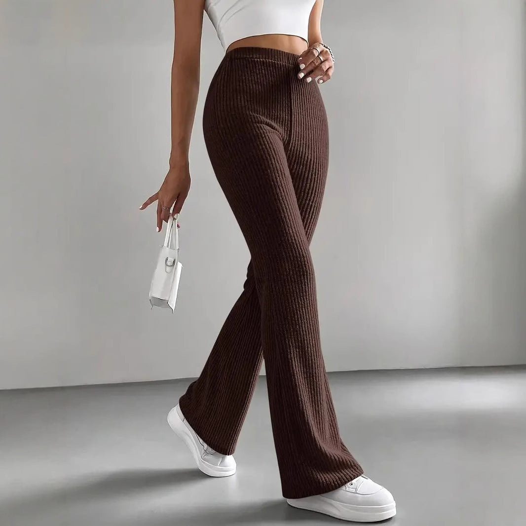 Damen Hochwertige Flared Strickhose Sovae