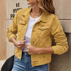 Damen Denim-Jacke im Vintage-Stil mit Taschen Sovae