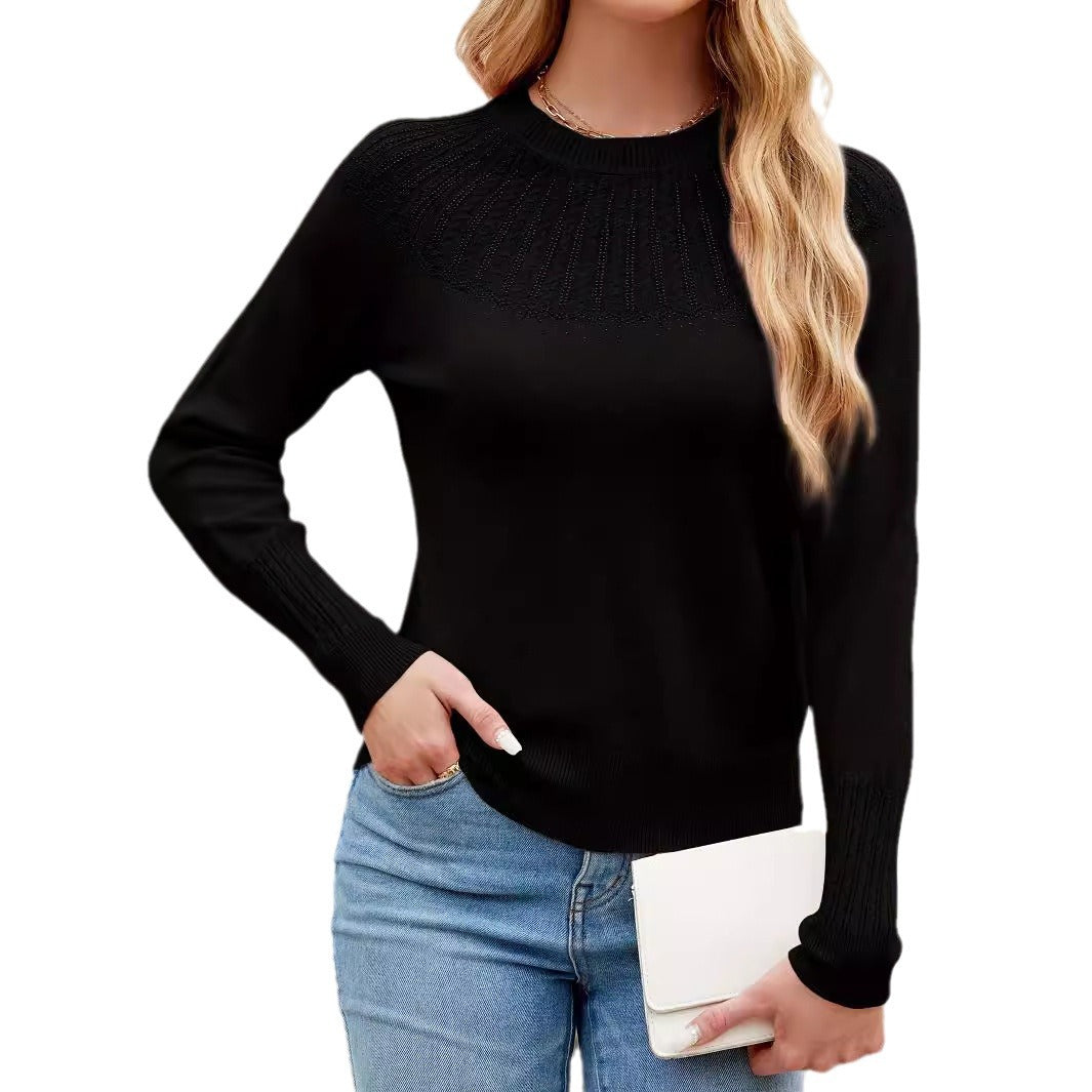 Damen Feinstrickpullover mit kunstvollem Muster Sovae
