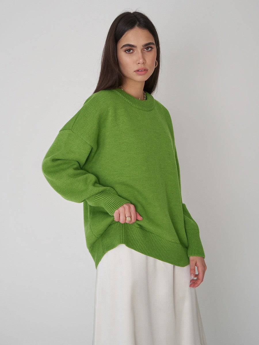 Damen Bequemer Oversized Pullover aus hochwertigem Strick Sovae
