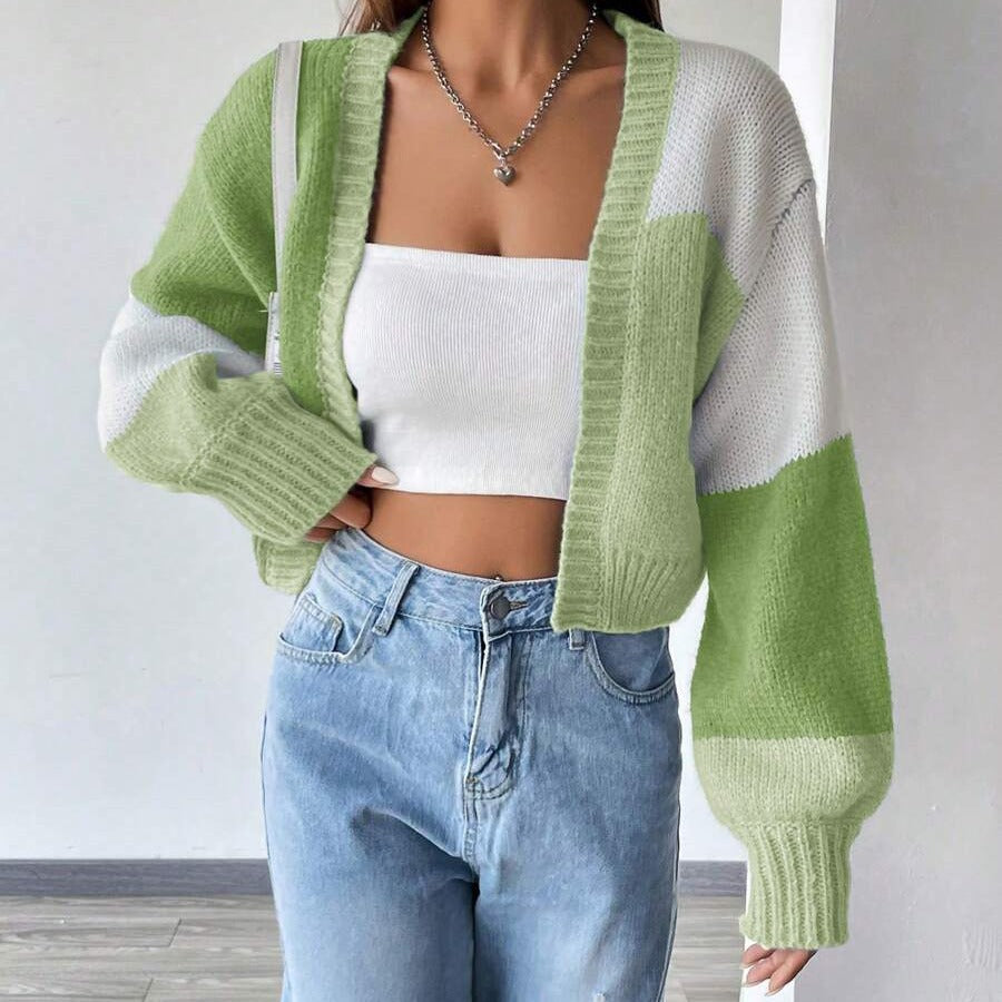 Damen lässiger Cardigan im modernen Farbblockdesign Sovae