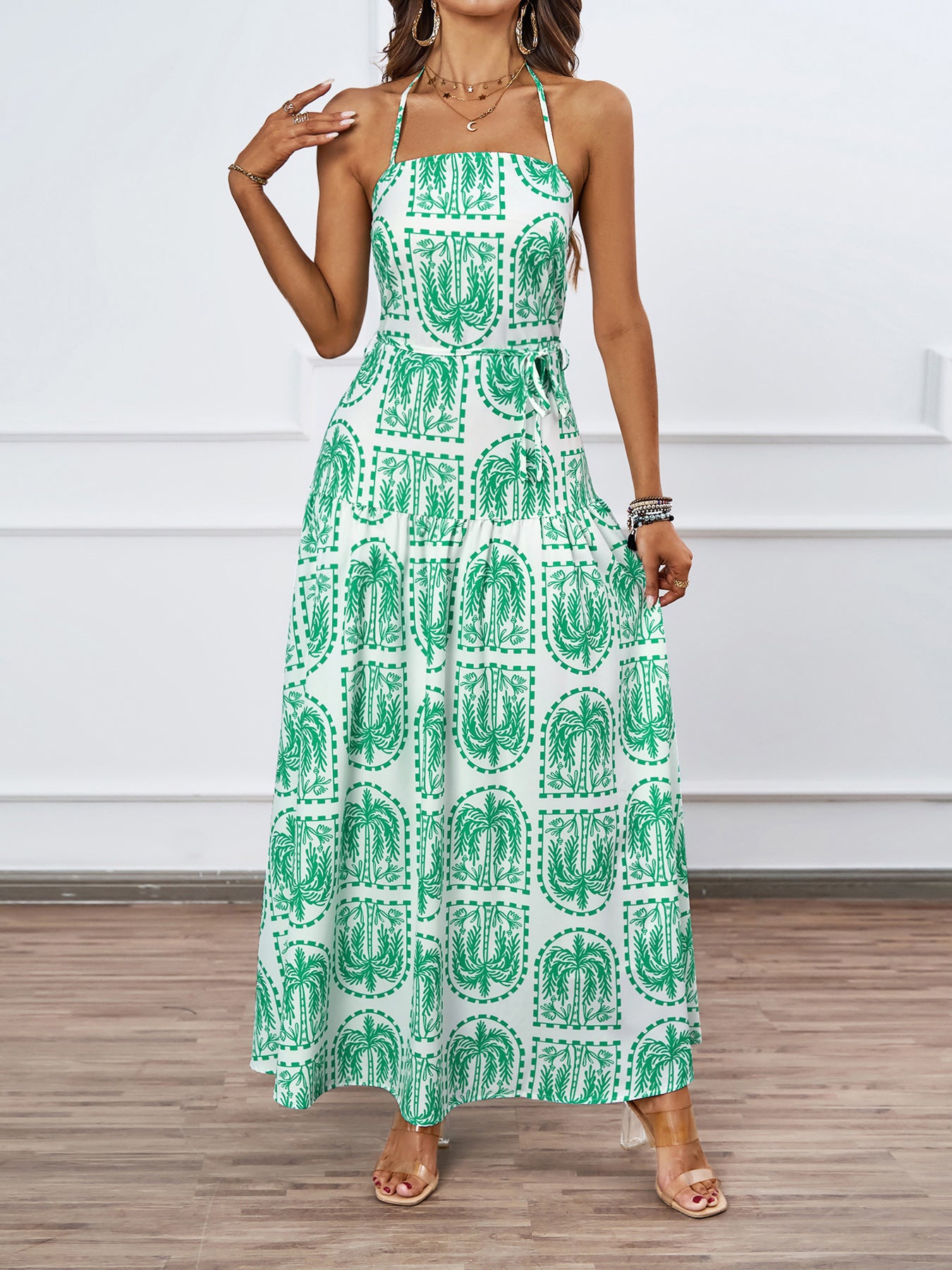 Damen luftiges Maxikleid mit floralem Druck Sovae
