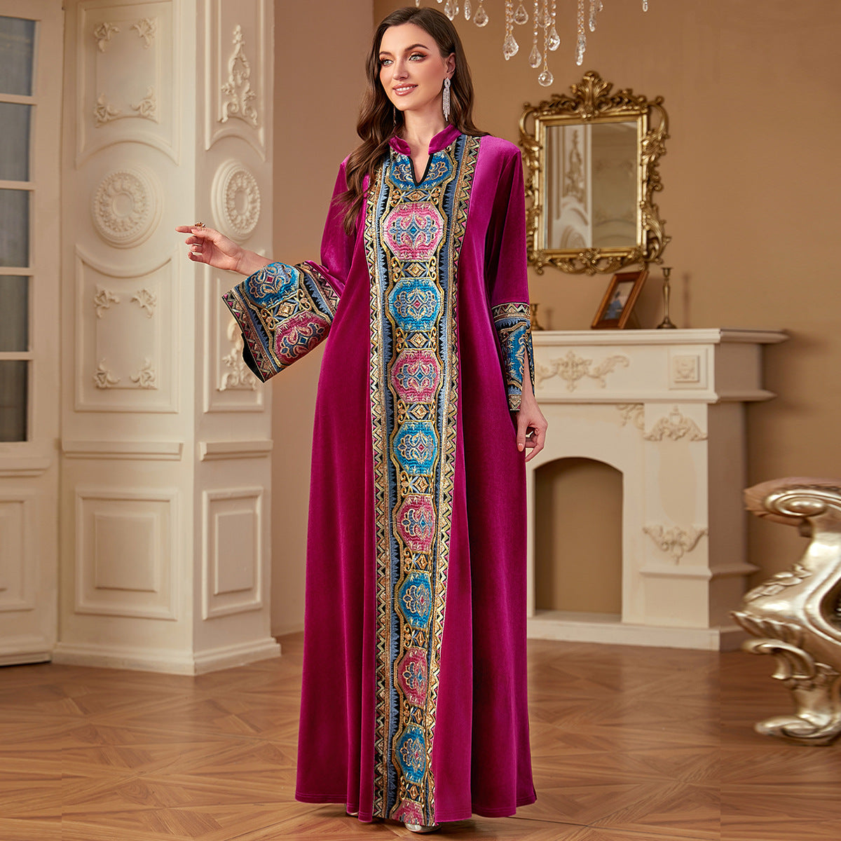 Damen Luxus Kaftan mit kunstvoller Stickerei Sovae