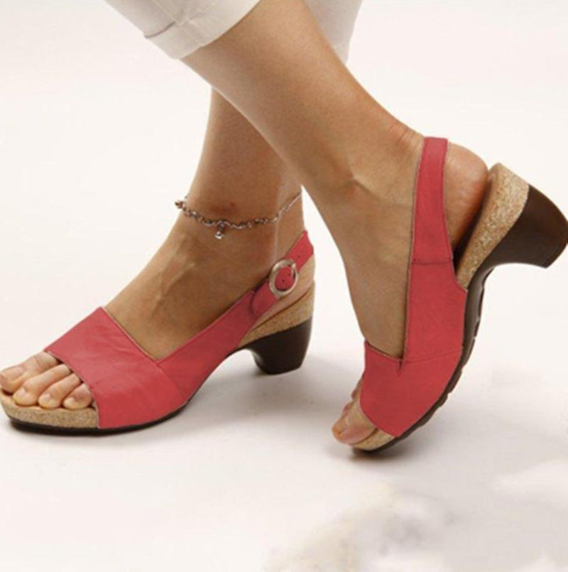 Damen Absatzsandalen mit eleganten Schnallen und komfortablem Fußbett Sovae