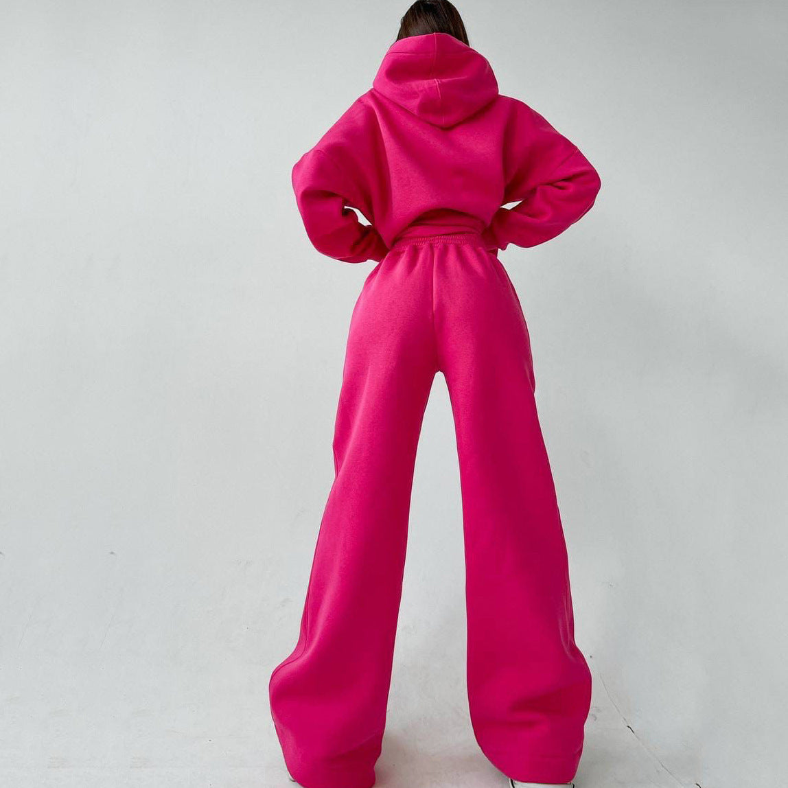 Damen Sportlicher Fleece-Zweiteiler mit weitem Schnitt Sovae