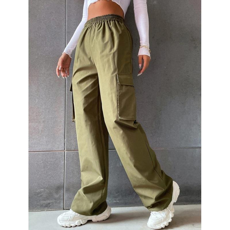 Damen Cargo-Hose mit seitlichen Taschen und elastischem Bund Sovae